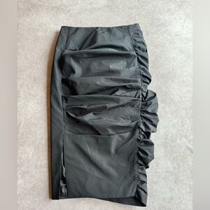 All Saints Southwark Midi Fitted Ruched Skirt Size 10 Invisible Zip